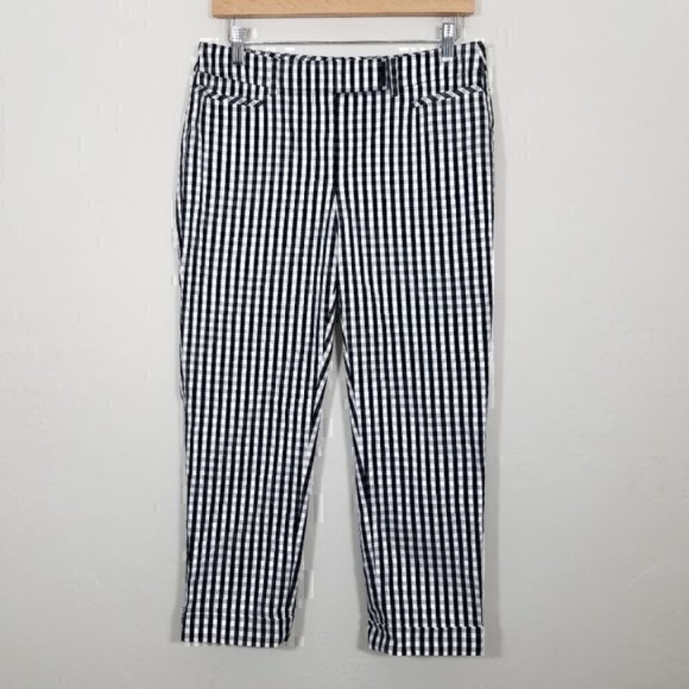 White House Black Market The Slim Crop Plaid Dress Pants Size 4